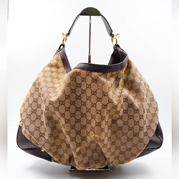 Gucci Brown Monogram GG Canvas Hobo Bag - Picture 1 of 14